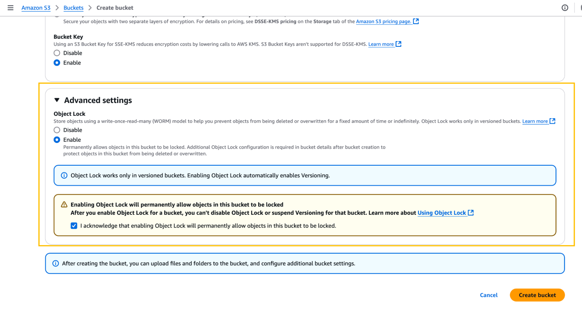 Enable Object Locking - another key configuration in ransomware resistance