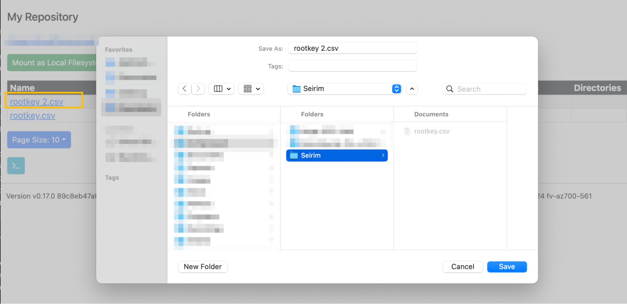 Files can still be restored by clicking in repository