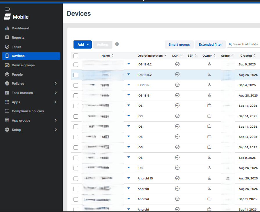 Enrolled Mobile Devices