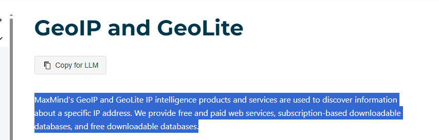 GeoIP and GeoLite Summary