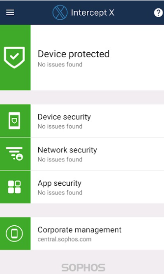 User Interface of the Sophos Intercept X Mobile App.png