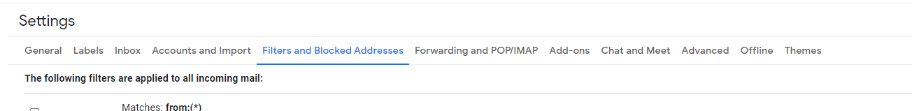 Filters and Blocked Addresses