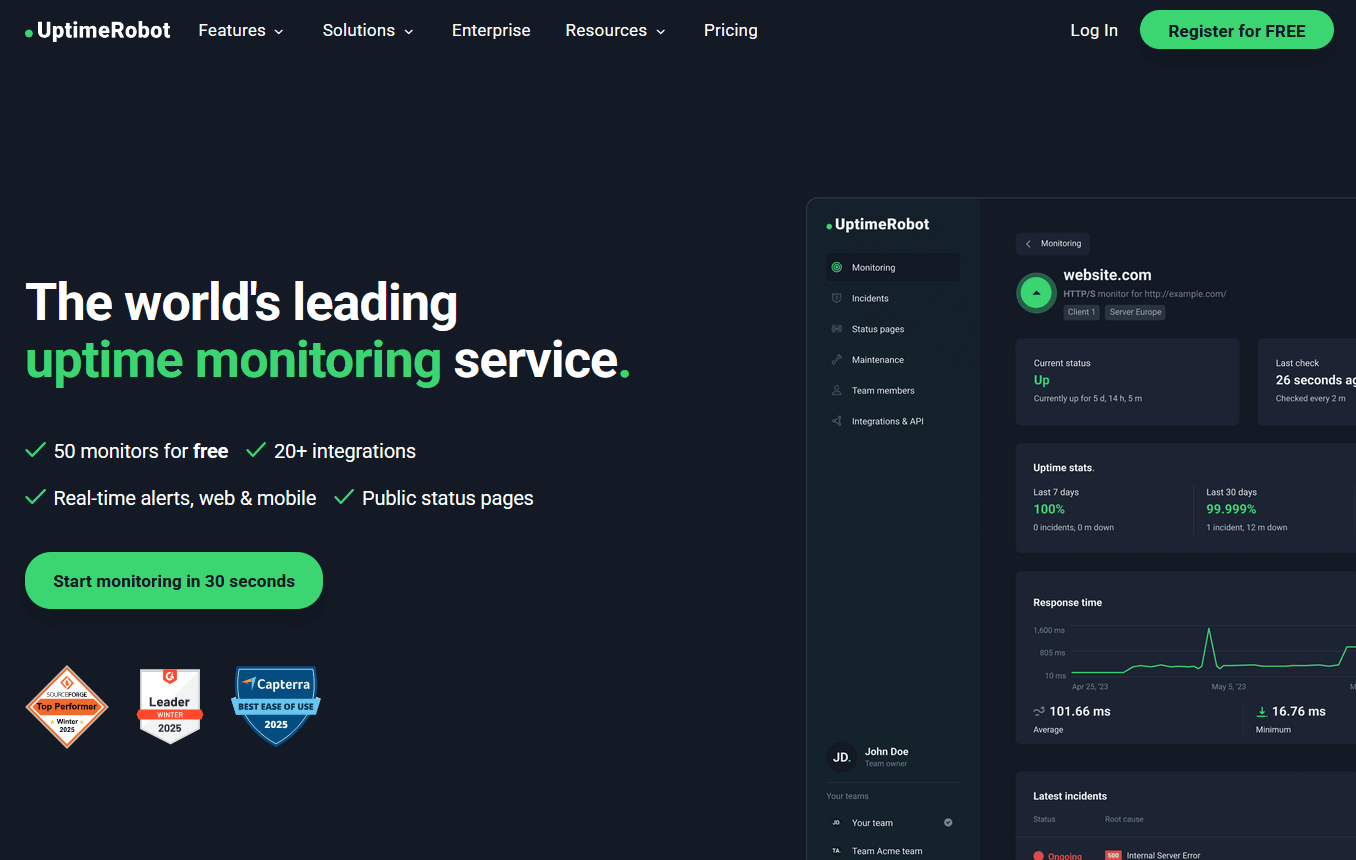 UptimeRobot homepage.png